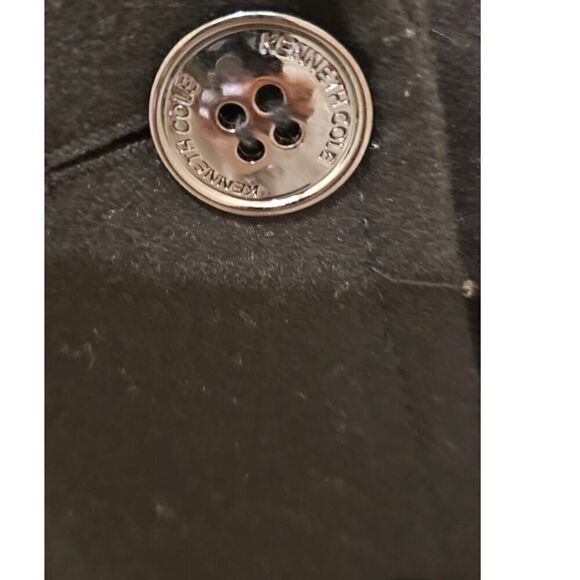 Kenneth Cole New York 3/4 Length Black Pea Coat Size 14 - Picture 7 of 13